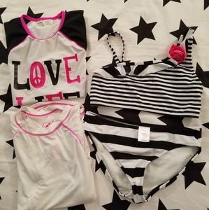 Bathing suit and swim top bundle.